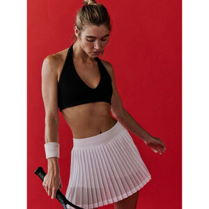 Free People Movement Rally Ruffle Mini Skirt M/L White Pickleball Tennis Sports